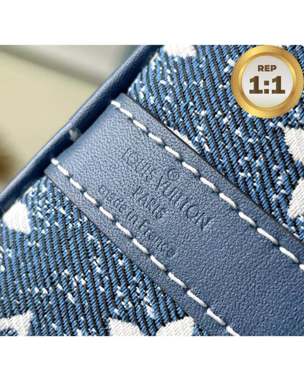 1:1 Replica Louis Vuitton Speedy Bandouliere 25 Monogram Denim Jacquard Navy Blue 9.8in/25cm LV M59609