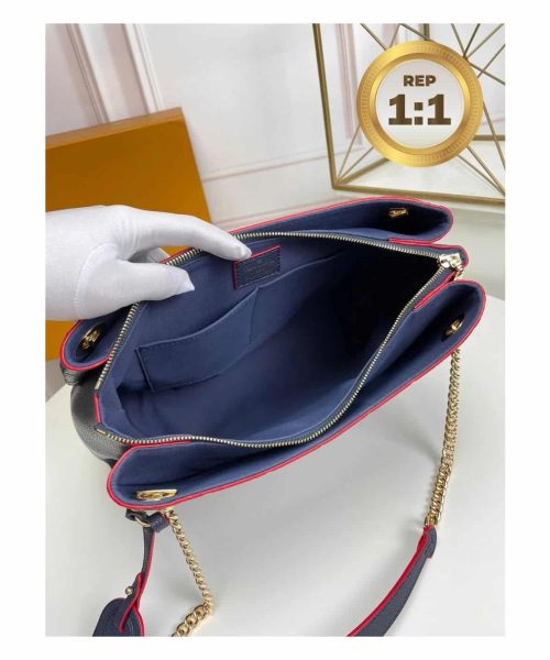 1:1 Replica Louis Vuitton Surene MM Monogram Empreinte Navy Blue/Red For Women 14.6in/37cm M43759