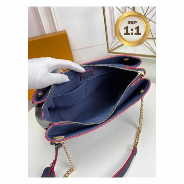 1:1 Replica Louis Vuitton Surene MM Monogram Empreinte Navy Blue/Red For Women 14.6in/37cm M43759