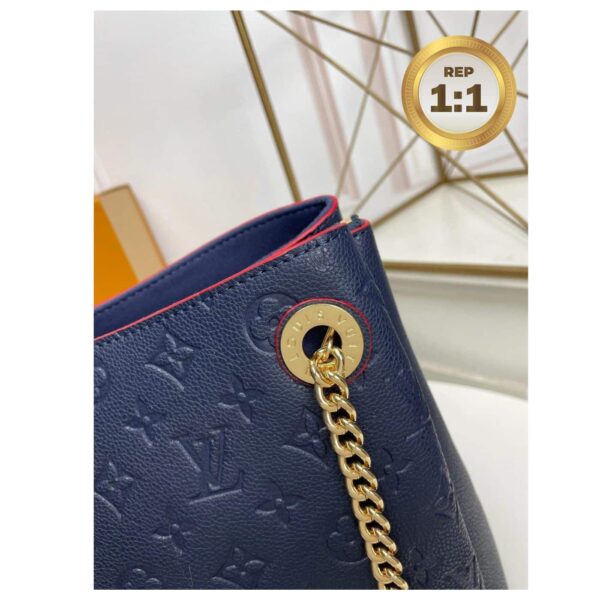 1:1 Replica Louis Vuitton Surene MM Monogram Empreinte Navy Blue/Red For Women 14.6in/37cm M43759