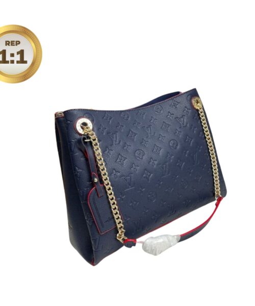 1:1 Replica Louis Vuitton Surene MM Monogram Empreinte Navy Blue/Red For Women 14.6in/37cm M43759