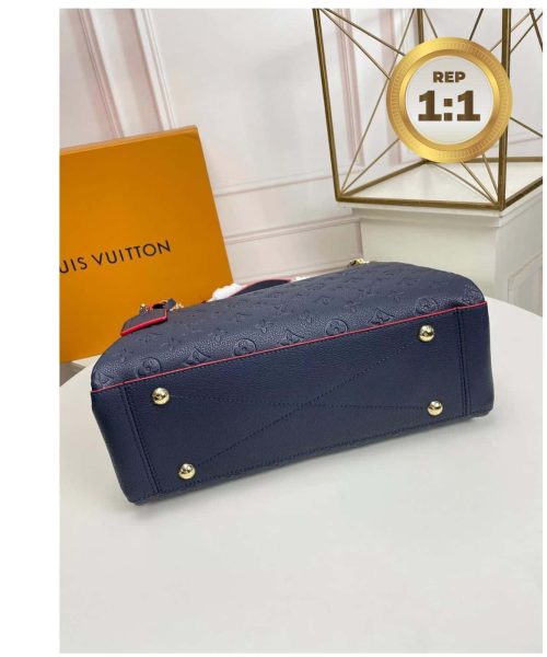 1:1 Replica Louis Vuitton Surene MM Monogram Empreinte Navy Blue/Red For Women 14.6in/37cm M43759
