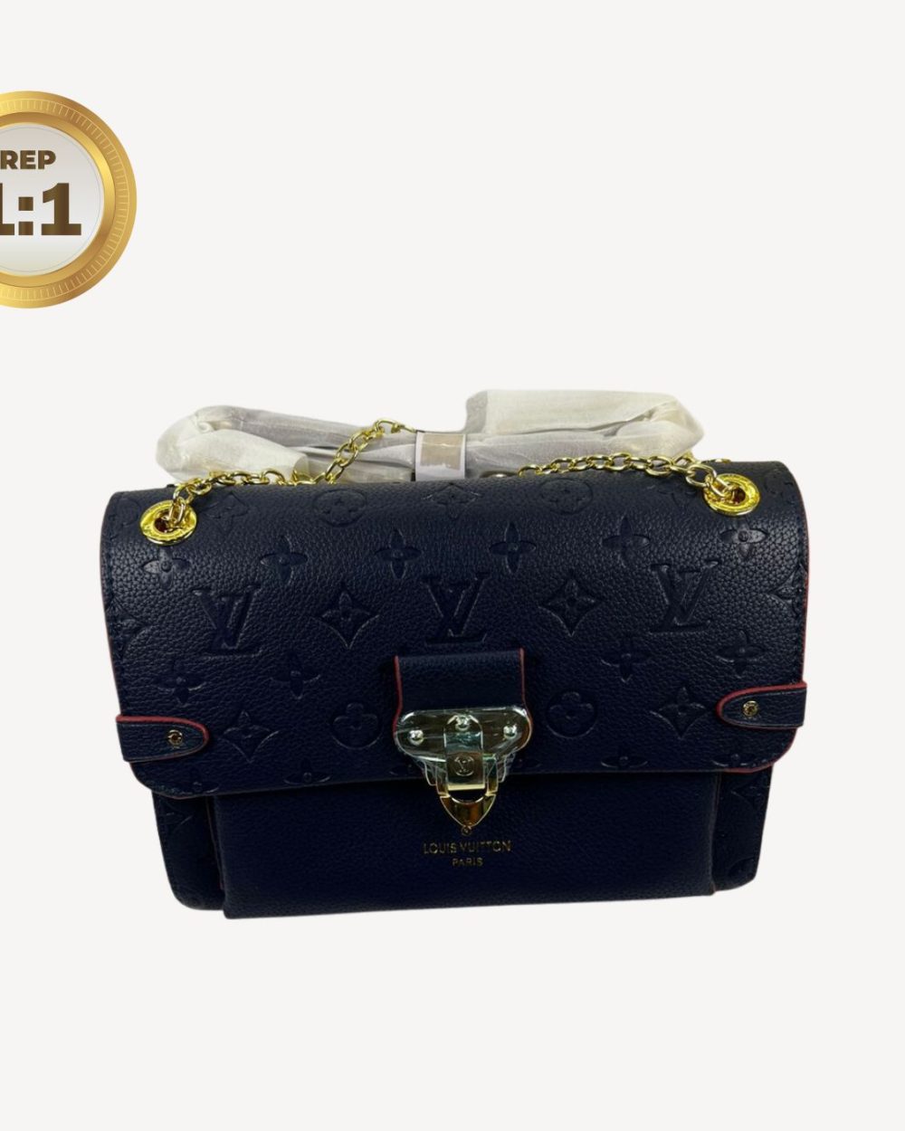 1:1 Replica Louis Vuitton Vavin MM Monogram Empreinte Navy Blue For Women 9.8in/25cm LV M43925