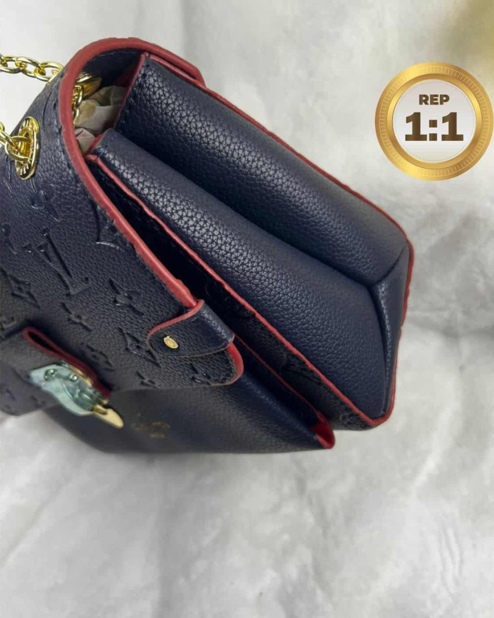 1:1 Replica Louis Vuitton Vavin MM Monogram Empreinte Navy Blue For Women 9.8in/25cm LV M43925