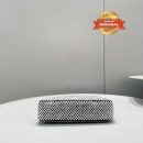 1:1 Replica Prada Satin Mini-Bag With Crystals Silver For Women 8.6in/22cm 1BC515_2AWL_F0T7O_V_OOO
