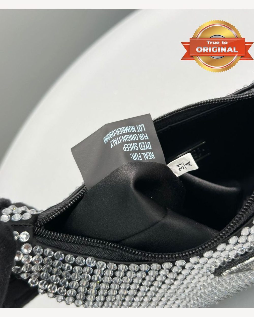 1:1 Replica Prada Satin Mini-Bag With Crystals Silver For Women 8.6in/22cm 1BC515_2AWL_F0T7O_V_OOO