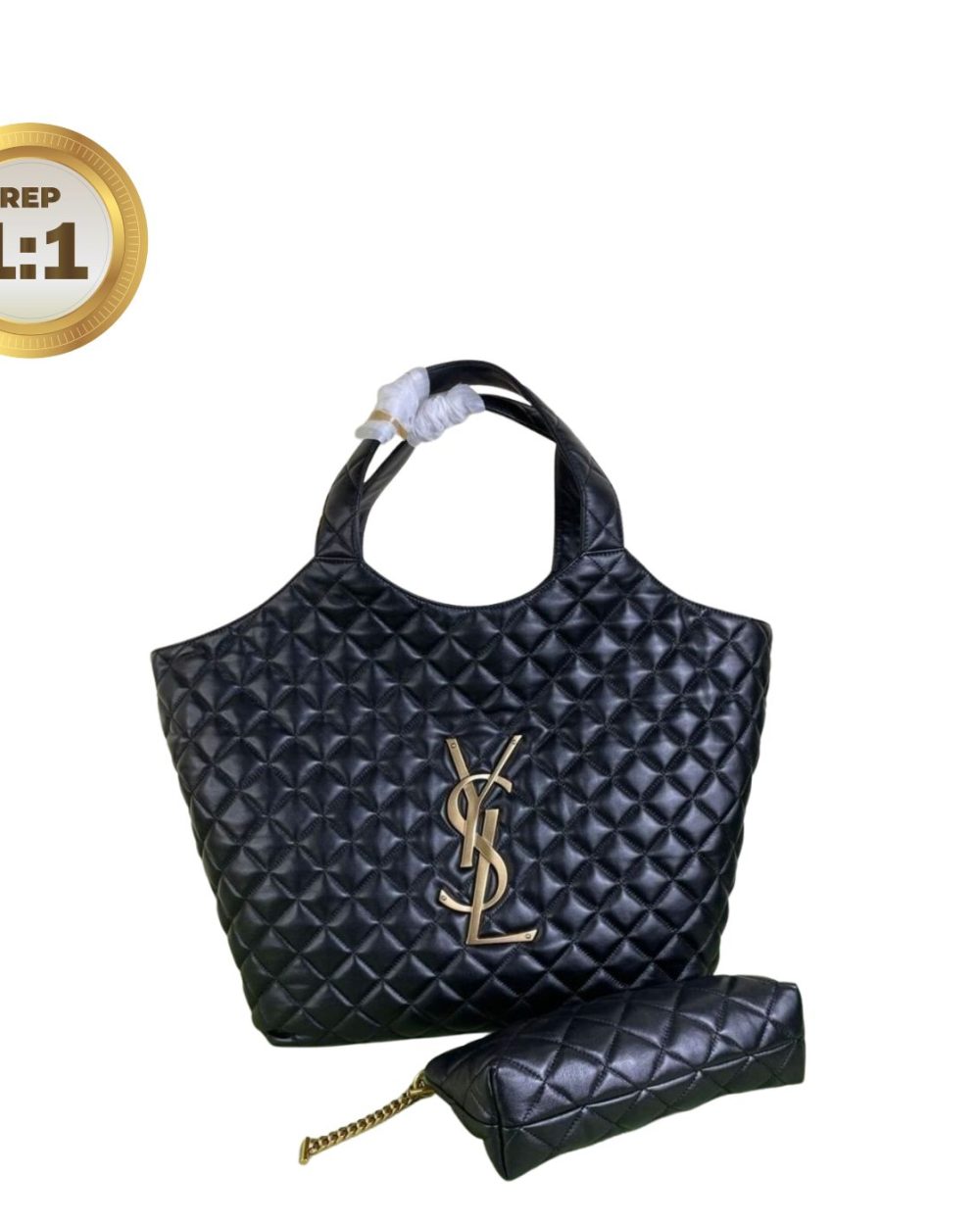 1:1 Replica Saint Laurent Icare Maxi Shopping Bag Black For Women 16.9in/43cm 698651AAANG1000