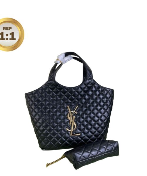 1:1 Replica Saint Laurent Icare Maxi Shopping Bag Black For Women 16.9in/43cm 698651AAANG1000