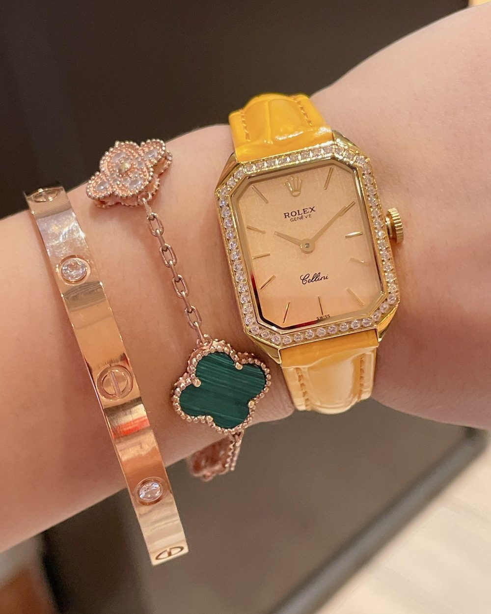 Rolex Cellini 24mm Gold Toned For Women