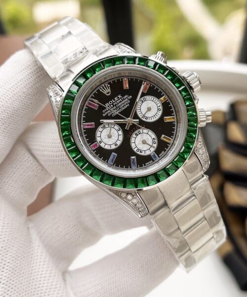 Rolex Cosmograph Daytona 40mm Silver Toned Beaded For Men