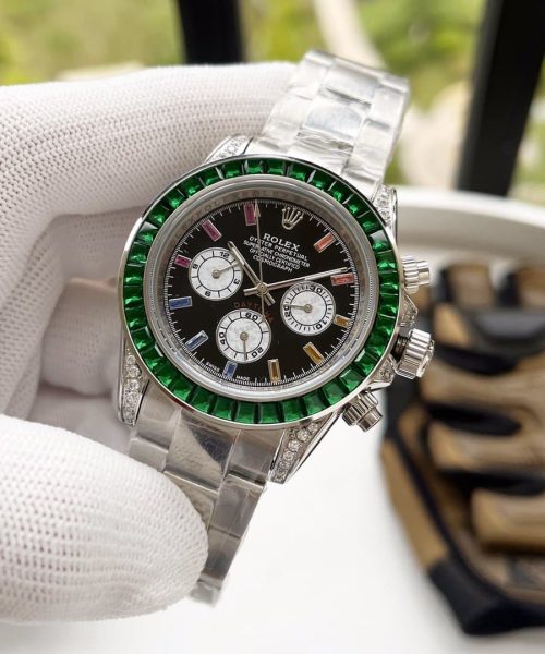 Rolex Cosmograph Daytona 40mm Silver Toned Beaded For Men