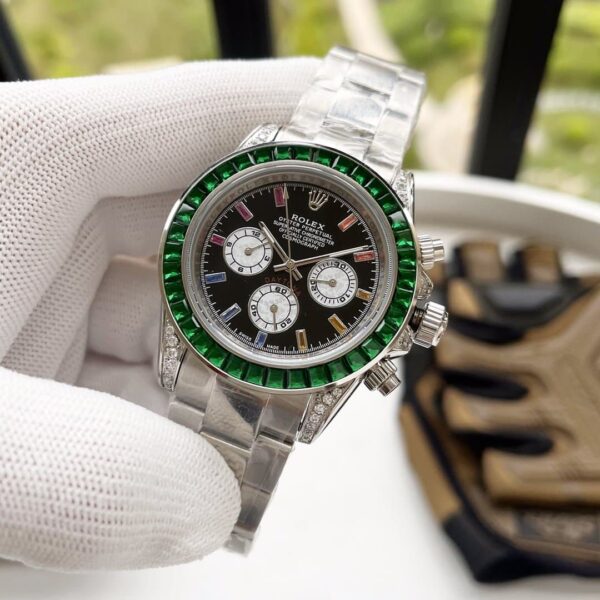 Rolex Cosmograph Daytona 40mm Silver Toned Beaded For Men