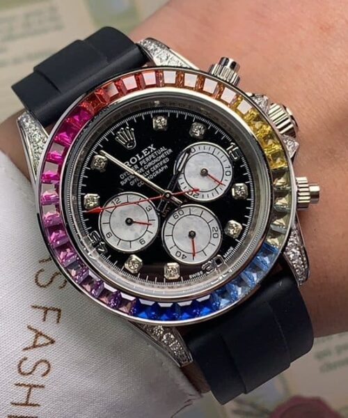 Rolex Cosmograph Daytona 40mm Silver Toned Beaded For Men