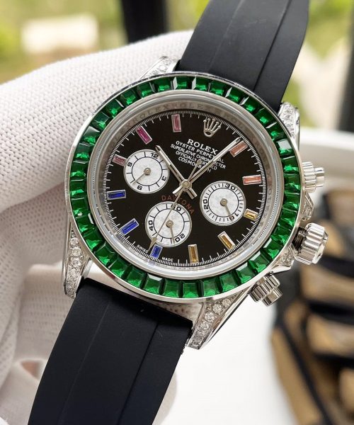 Rolex Cosmograph Daytona 40mm Silver Toned Beaded For Men