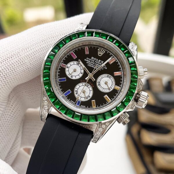 Rolex Cosmograph Daytona 40mm Silver Toned Beaded For Men