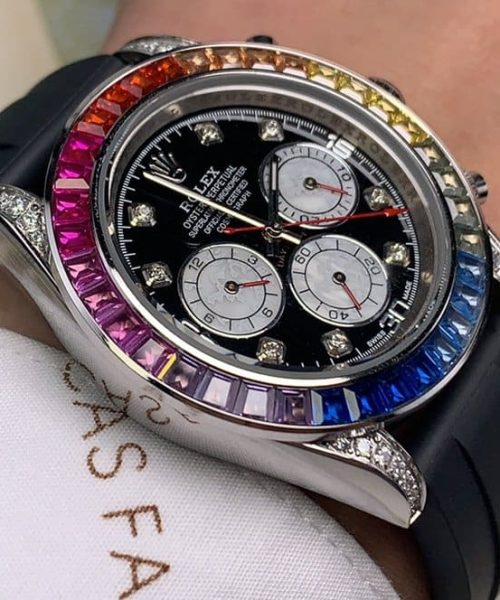 Rolex Cosmograph Daytona 40mm Silver Toned Beaded For Men
