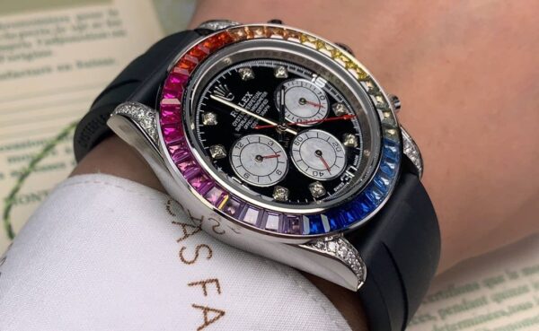Rolex Cosmograph Daytona 40mm Silver Toned Beaded For Men