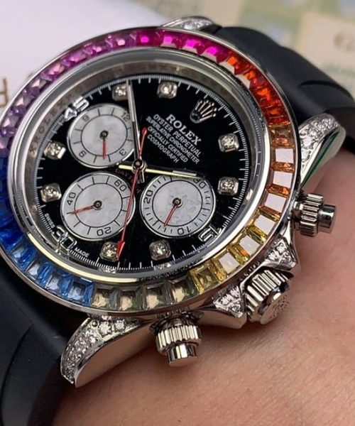 Rolex Cosmograph Daytona 40mm Silver Toned Beaded For Men
