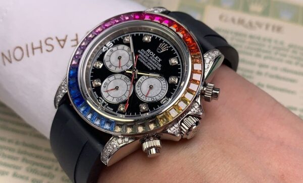 Rolex Cosmograph Daytona 40mm Silver Toned Beaded For Men