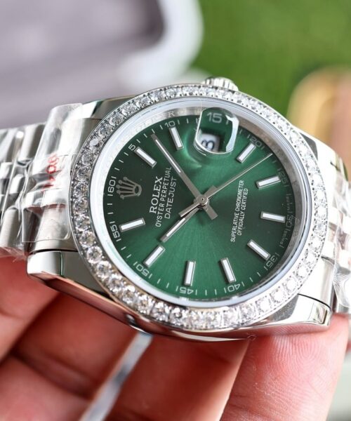 Rolex Datejust 36mm Silver Toned For Men Mint Green (Jubilee) 126300