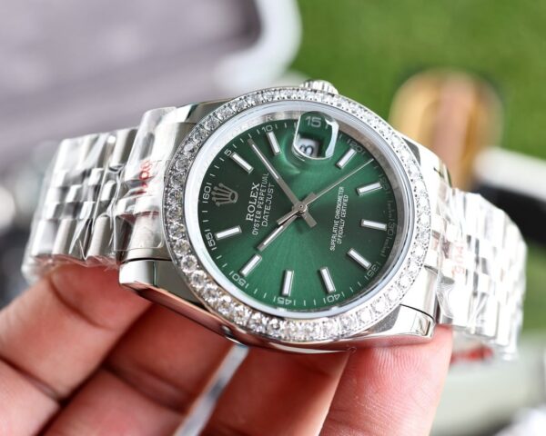 Rolex Datejust 36mm Silver Toned For Men Mint Green (Jubilee) 126300