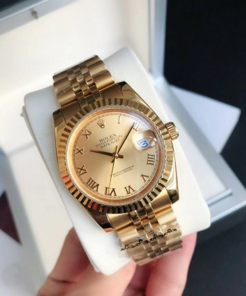 Rolex Datejust Watch Gold Toned Unisex