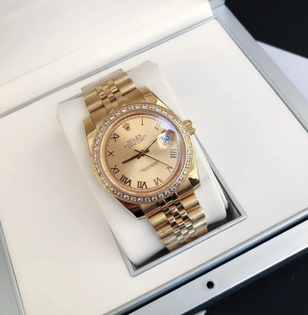 Rolex Datejust Watch Gold Toned Unisex