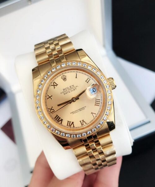 Rolex Datejust Watch Gold Toned Unisex