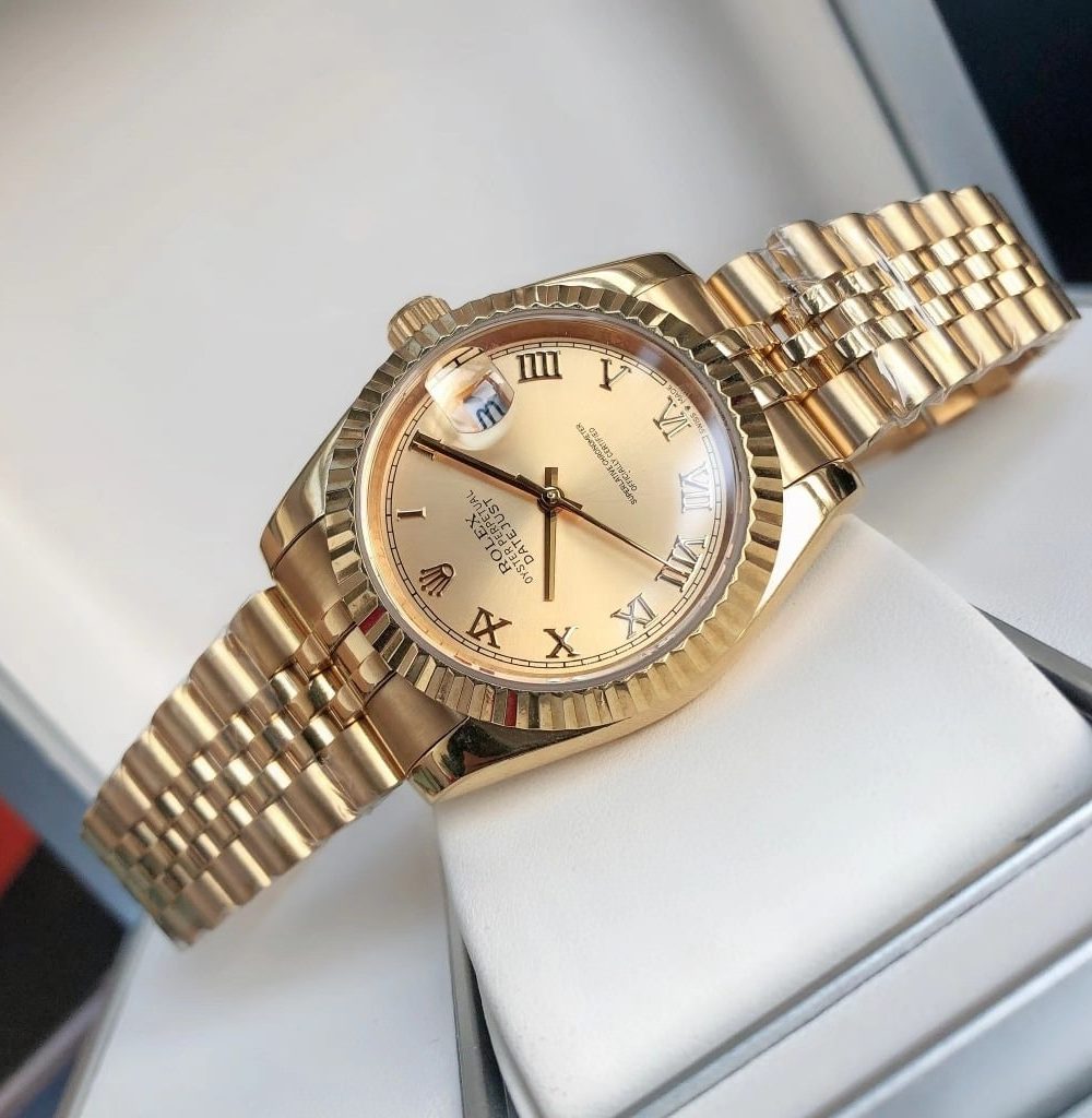 Rolex Datejust Watch Gold Toned Unisex