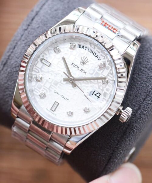 Rolex Day-date 41mm Silver Toned For Men