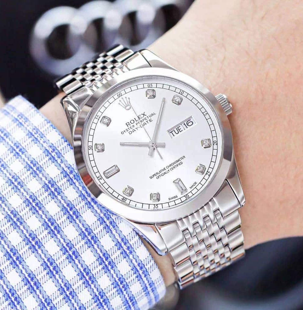 Rolex Daydate 41 Silver Toned For Men