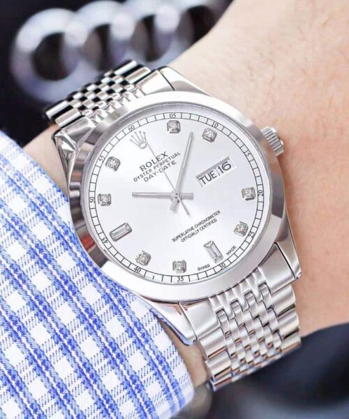 Rolex Daydate 41 Silver Toned For Men