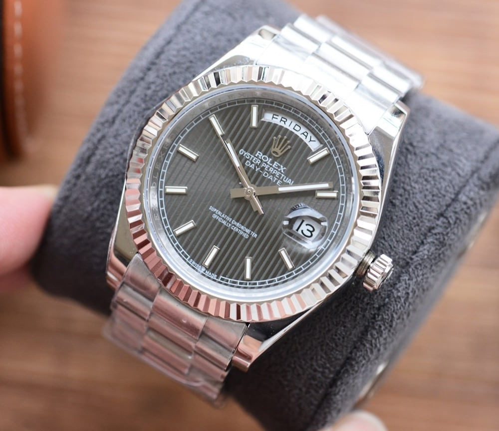 Rolex Daydate 41 Silver Toned For Men