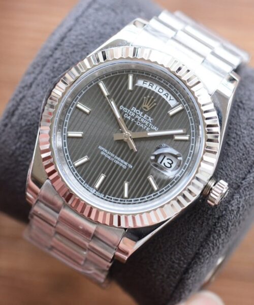 Rolex Daydate 41 Silver Toned For Men