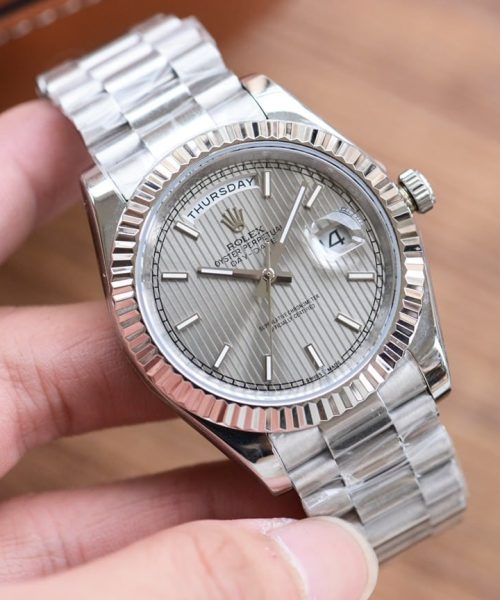 Rolex Daydate 41 Silver Toned For Men