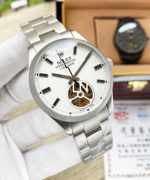 Rolex Labelnoir 41mm Silver Metal Toned For Men