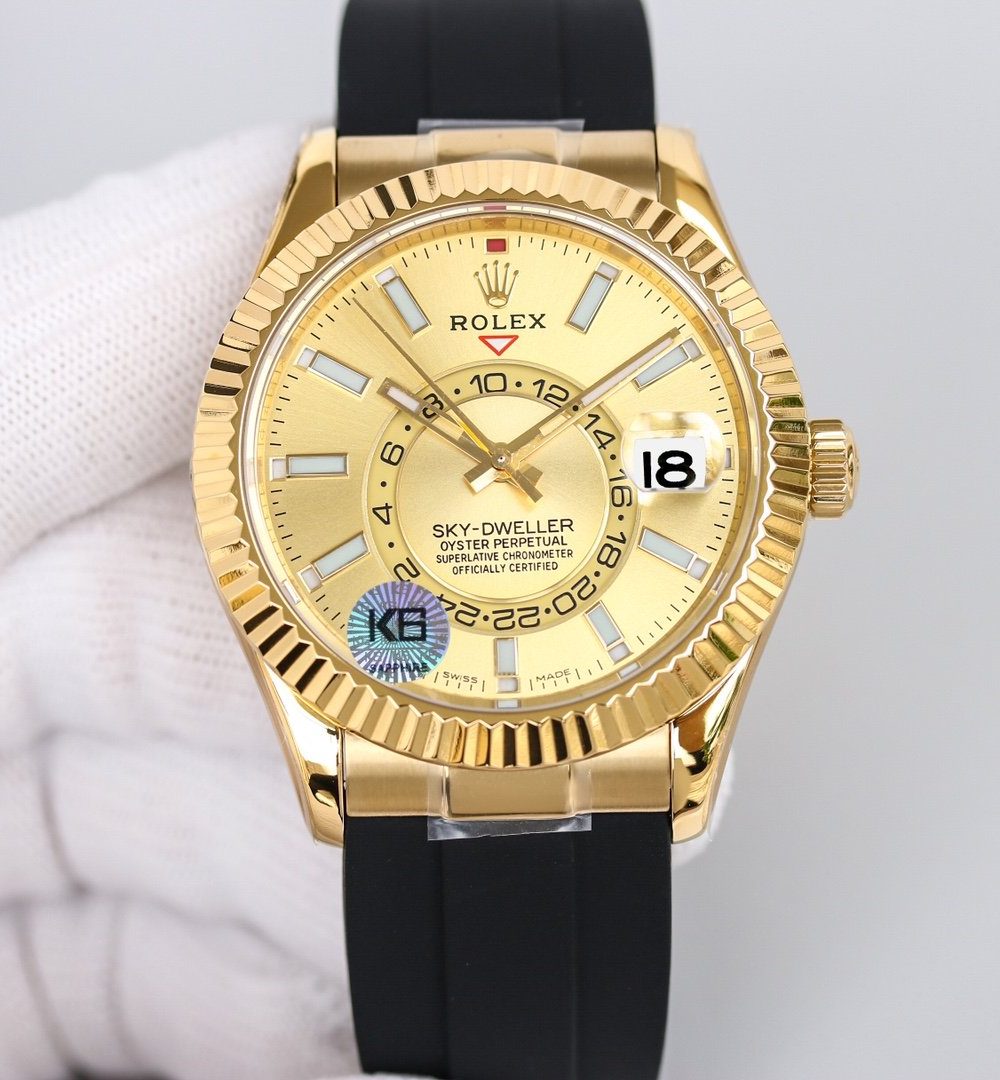 Rolex Sky - Dweller 42mm Gold Toned For Men 326238