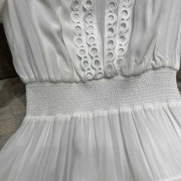Ruffle Silk Dress White For Women