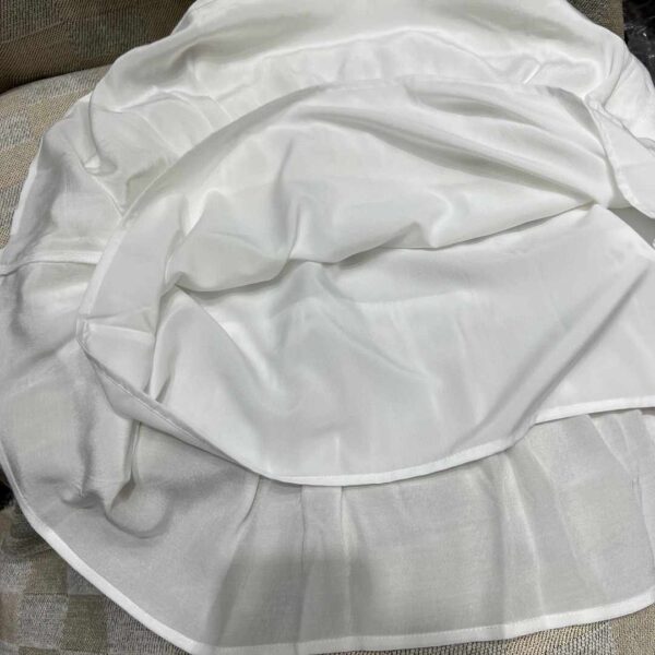 Ruffle Silk Dress White For Women