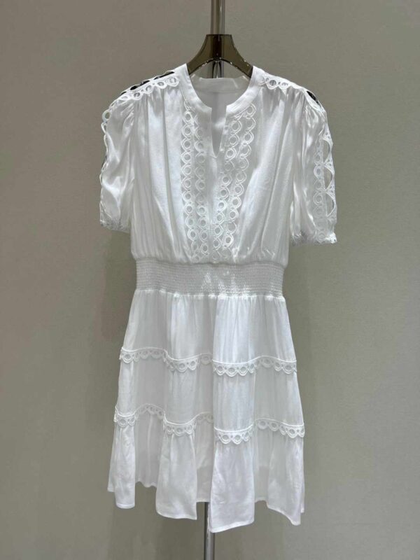 Ruffle Silk Dress White For Women