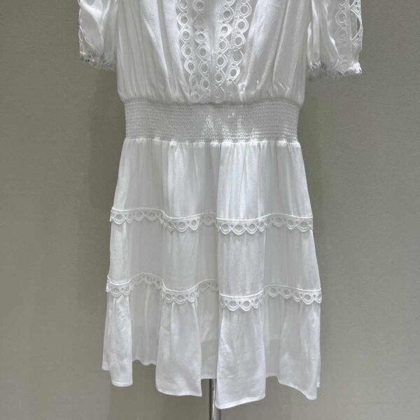 Ruffle Silk Dress White For Women