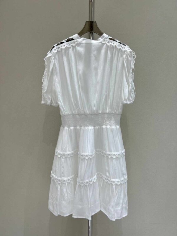 Ruffle Silk Dress White For Women