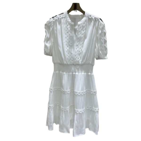Ruffle Silk Dress White For Women