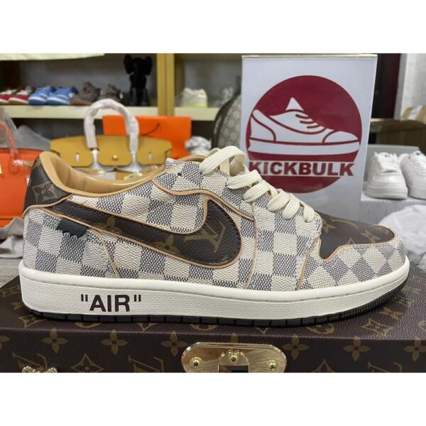 S038 – Louis Vuitton x Air Force 1 Trainer Sneaker off-white brown