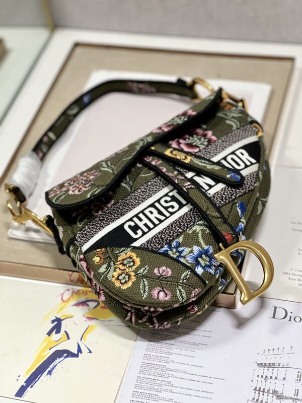 1:1 Replica Saddle Bag White/Green Khaki/Black/Beige For Women 10in/25.5 cm M0446CEAU_M933