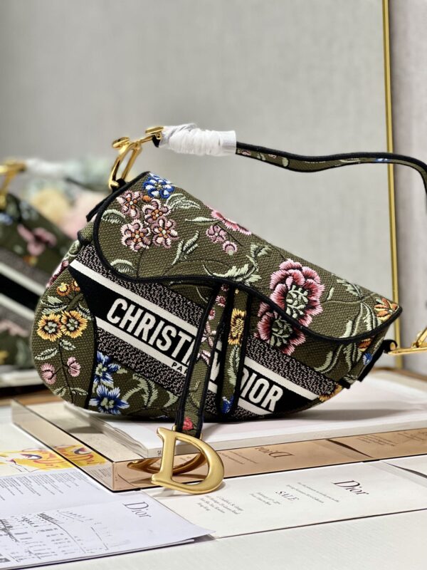 1:1 Replica Saddle Bag White/Green Khaki/Black/Beige For Women 10in/25.5 cm M0446CEAU_M933