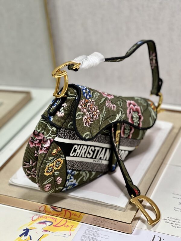1:1 Replica Saddle Bag White/Green Khaki/Black/Beige For Women 10in/25.5 cm M0446CEAU_M933