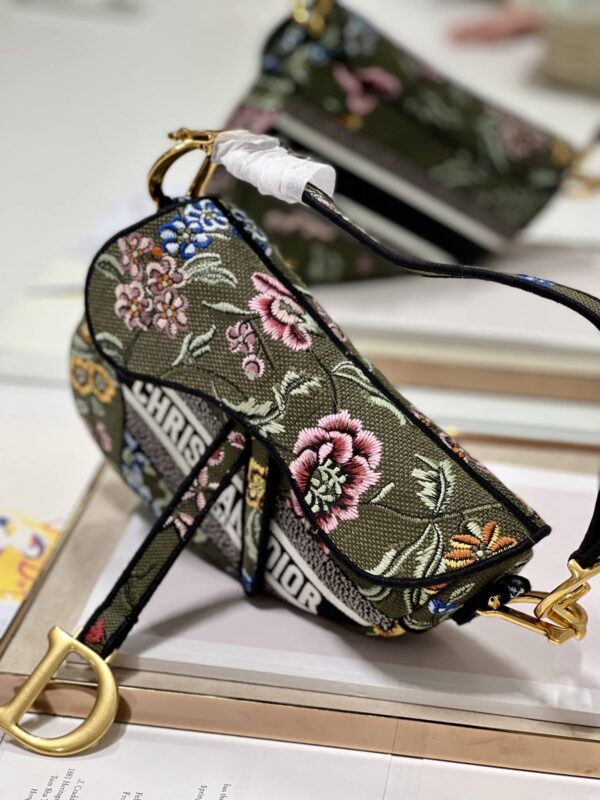 1:1 Replica Saddle Bag White/Green Khaki/Black/Beige For Women 10in/25.5 cm M0446CEAU_M933