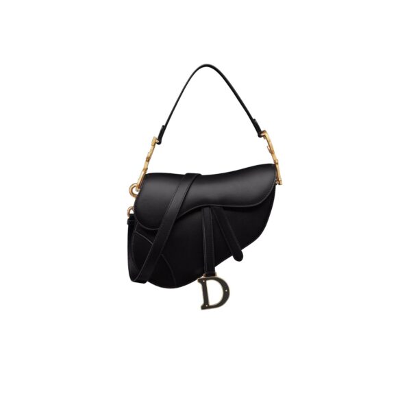 1:1 Replica Saddle Bag With Strap Black Smooth For Women M0455CWGC_M900 10in/25.4cm