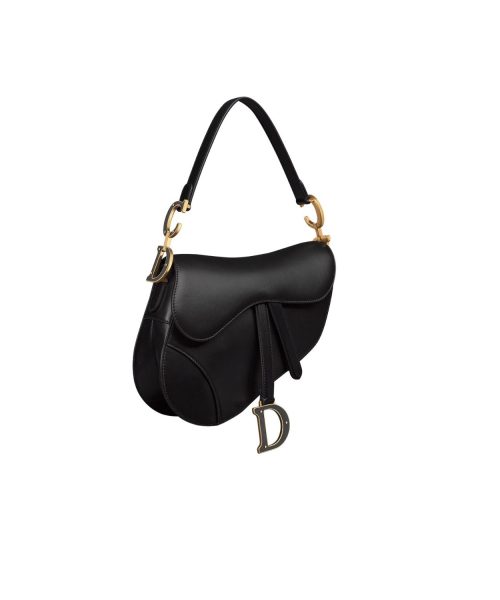 1:1 Replica Saddle Bag With Strap Black Smooth For Women M0455CWGC_M900 10in/25.4cm